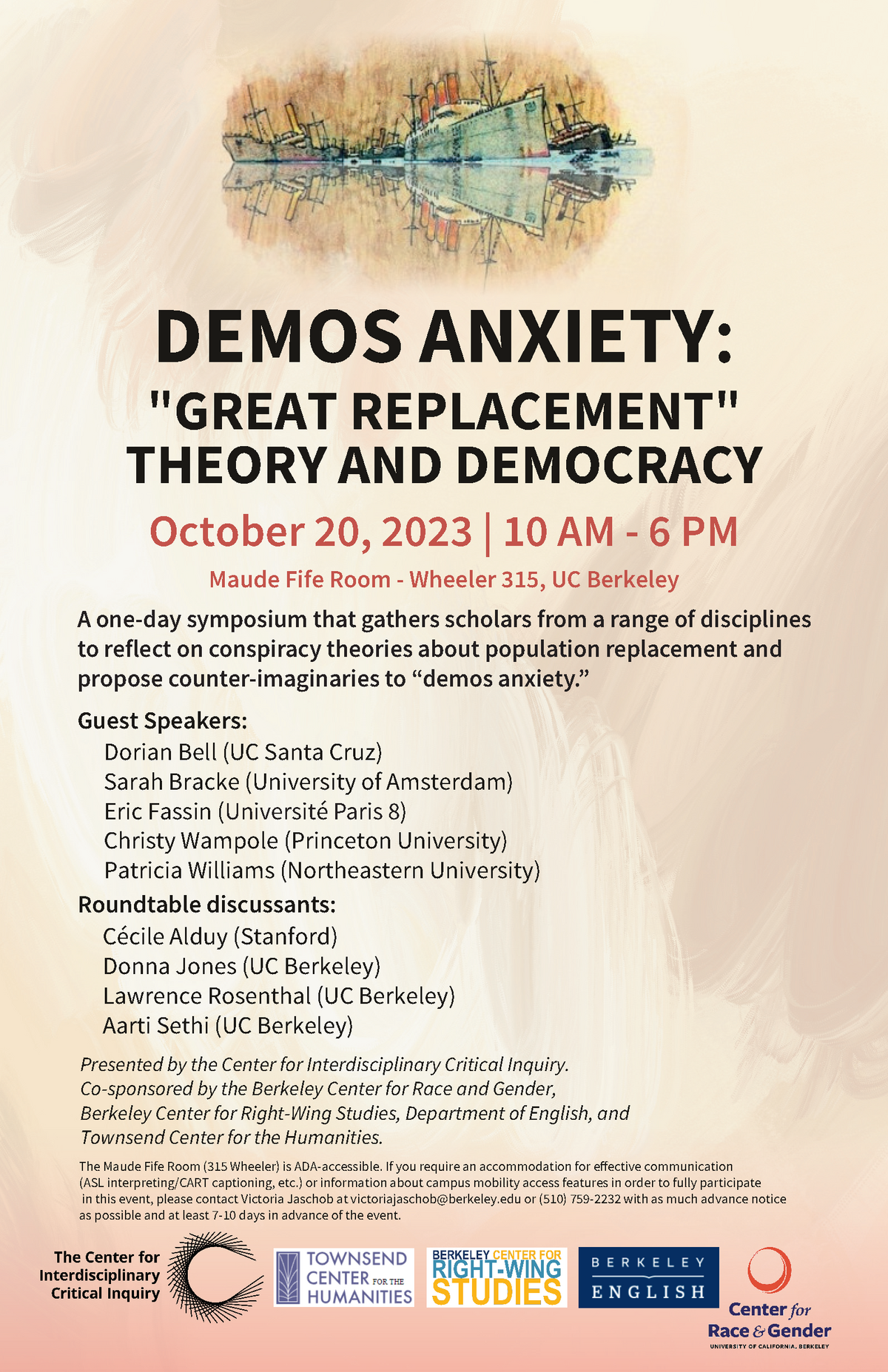 Announcing our annual symposium, "Demos Anxiety: 'Great Replacement' Theory  and Democracy" | Center for Interdisciplinary Critical Inquiry