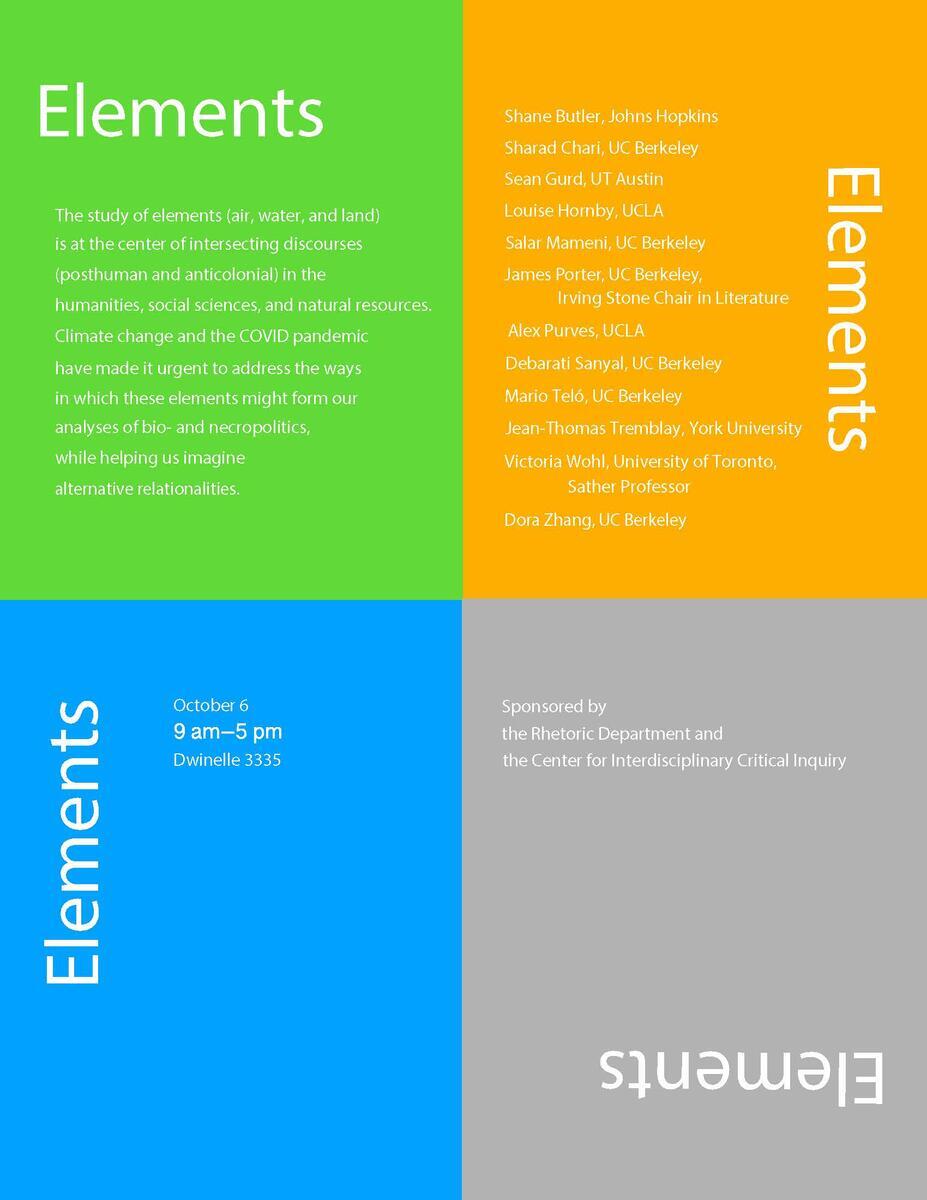 event graphic for Elements symposium