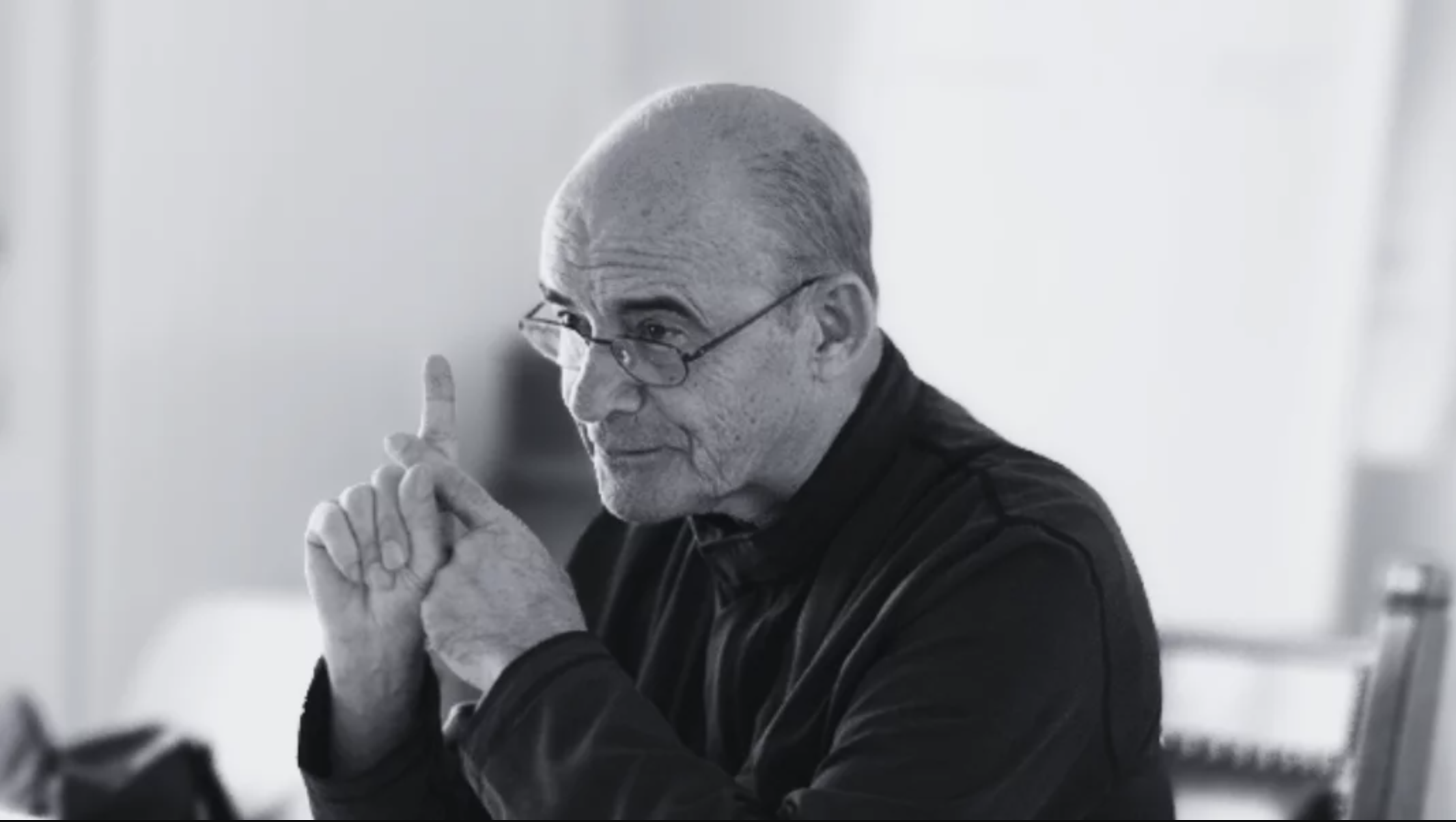 Black and white portrait of Jean-Luc Nancy